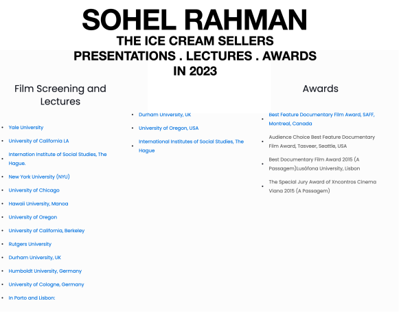 PRESENTATIONS AND LECTURES 2023 by SOHEL RAHMAN